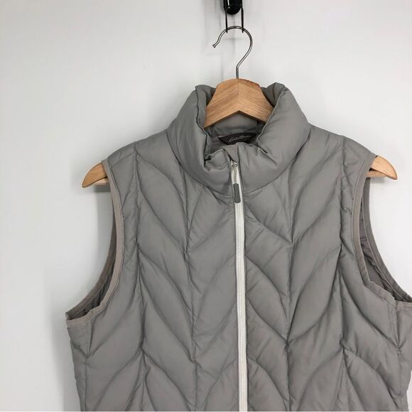 EDDIE BAUER EB700 Gray Zip Up Puffer Vest Womens Size Medium - Picture 2 of 8